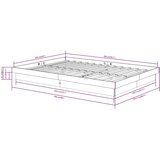  Okvir za krevet od masivne borovine bijeli 150 x 200 cm king | shoptok.hr