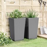  Vrtne sadilice 2 kom svjetlosive 32,5 x 32,5 x 57 cm PP | shoptok.hr