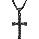 Ogrlica HO-34545 Cross - Crna KP34545 | shoptok.hr