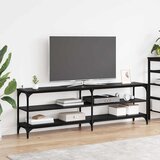 vidaXL TV ormar Crni hrast 160 x 30 x 50 cm Obrađeno drvo i čelik | shoptok.hr