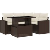  5-dijelni set vrtnih sofa s jastucima poliratan smeđi | shoptok.hr