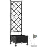 Vrtni planter s navodnjavanjem i kotačima Crna 40 x 40 x 132 cm | shoptok.hr