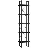 Maison Chic Knjižna omara - Knjižni regal 5-nadstropna črna 40x30x175 cm borovina, (21725142) Cene