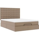 vidaXL Otomanski posteljni okvir z vzmetnico kapučino 140x200 cm, (22053408) | Shoptok.si