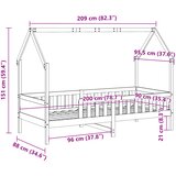  Okvir kreveta za dječju kućicu voštano smeđi 90x200 cm borovina | shoptok.hr