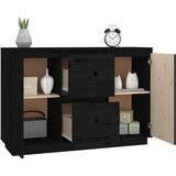  Komoda crna 111 x 34 x 75 cm od masivne borovine | shoptok.hr