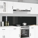  Kuhinjski zid 2 pcs Crna 110 x 50 cm Staklo otporno na udarce | shoptok.hr