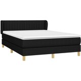 vidaXL Krevet s oprugama i madracem crni 140 x 190 cm od tkanine | shoptok.hr