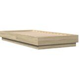  Posteljni okvir z LED lučkami sonoma hrast 75x190 cm | Shoptok.si
