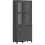  Visoka komoda VIKEN antracit siva 80x40x190 cm masivna borovina | shoptok.hr