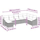  Set sofe 8 kom. Svjetlosiva poliratan 288,5 x 178,5 x 85 cm | shoptok.hr