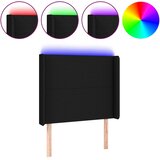  LED uzglavlje crno 93 x 16 x 118/128 cm od tkanine | shoptok.hr