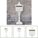  the living store poštni nabiralnik s podstavkom starinski stil aluminij bel - poštni nabiralnik s podstavkom, (21743294) | Shoptok.si