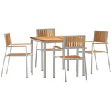 Vanjski set za objedovanje 5 pcs Smeđa Čvrsto teak drvo | shoptok.hr