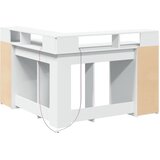  Radni stol s LED svjetlima bijeli 130 x 130 x 91 cm drveni | shoptok.hr