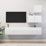  4-dijelni set TV ormarića visoki sjaj bijeli od iverice | shoptok.hr