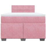 vidaXL Box spring postelja z vzmetnico roza 120x200 cm žamet | Shoptok.si