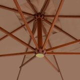  Previsni senčnik z lesenim drogom 400x300 cm taupe | Shoptok.si