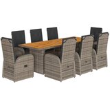  9-dijelni vrtni blagovaonski set sivi od poliratana | shoptok.hr