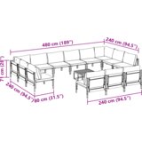 vidaXL Sjedeća garnitura za vrt 14 pcs Antracit Čelik | shoptok.hr