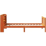 vidaXL Posteljni okvir z vzglavjem voščeno rjava 100x200 cm borovina | Shoptok.si