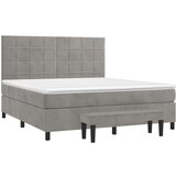  Box spring postelja z vzmetnico svetlo siva 160x200 cm žamet, (20893866) | Shoptok.si
