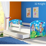  Dječji krevet ACMA s motivom, bočna bijela + ladica 160x80 cm 32 Knight | shoptok.hr
