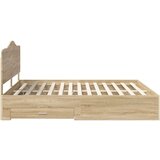  Okvir za krevet s uzglavljem Sonoma hrast 200 x 200 cm | shoptok.hr