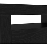 TV Kabinets 2 kom s LED Rasvjetom Crni Hrast Konstruirano Drvo Stalak s LED Rasvjetom - Crni Hrast - 75x35x40 cm - Napravlje | shoptok.hr