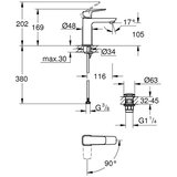 Grohe 1017572430 Cubeo CoolStart Click-Clack armatura za umivalnik | Shoptok.si