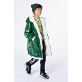 Karl Lagerfeld Otroška dvostranska jakna zelena barva