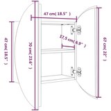  Kopalniška omarica z okroglim ogledalom LED Črna 40x40x17,5 cm, (20801472) | Shoptok.si