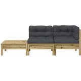  Vrtna sofa s jastucima i tabureom od impregnirane borovine | Eponuda.com