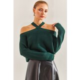 Bianco Lucci Women's Cross Strap Knitwear Sweater Cene