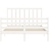  Za krevet s uzglavljem bijeli 140x200 cm od masivnog drva | shoptok.hr