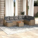  9-dijelni set vrtnih sofa s jastucima bež od poliratana | shoptok.hr