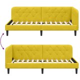 vidaXL Kotna postelja z vzglavjem Rumena 90 x 190 cm Žamet | Shoptok.si