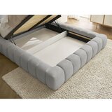 Bobochic Paris Svijetlo sivi tapecirani bračni krevet s prostorom za odlaganje s podnicom 160x200 cm Mont Blanc – | shoptok.hr