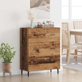 vidaXL Strani šal Star les 69,5 x 34 x 90 cm Inženirski les in železo | Shoptok.si