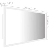vidaXL LED kupaonsko ogledalo bijelo 80x8,5x37 cm konstruirano drvo | shoptok.hr