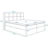 Livetastic postelja z vzmetnico 180 cm x 200 cm , les, tekstil, leseni material svetlo siva | Shoptok.si