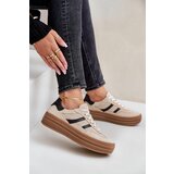 Zazoo Suede platform sneakers beige N1176 | shoptok.hr