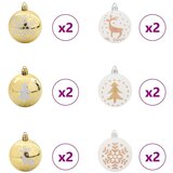 vidaXL Set Božićnih Ukrasnih Kuglica 40 pcs Bijela i Zlatna | shoptok.hr