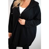 Kesi Women's Plus Size cotton hoodie with zipper black | shoptok.hr