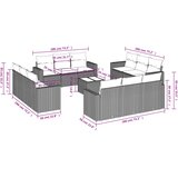  13-dijelni set vrtnih sofa s jastucima smeđi od poliratana | shoptok.hr