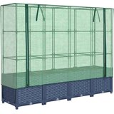  Povišena gredica s pokrovom za staklenik izgled ratana 160x40x138 cm | shoptok.hr