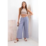 Kesi Włoski Women's wide-leg striped viscose trousers violet | shoptok.hr