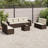 vidaXL 9-dijelni set vrtnih sofa s jastucima poliratan smeđi | shoptok.hr