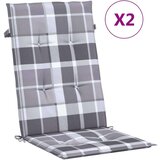 vidaXL Jastuci za stolice 2 kom sivi karirani 120x50x3 cm od tkanine cijene