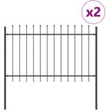  Vrtna Ograda 2 pcs Siva 3,4 x 1 m Čelik s prahom | shoptok.hr